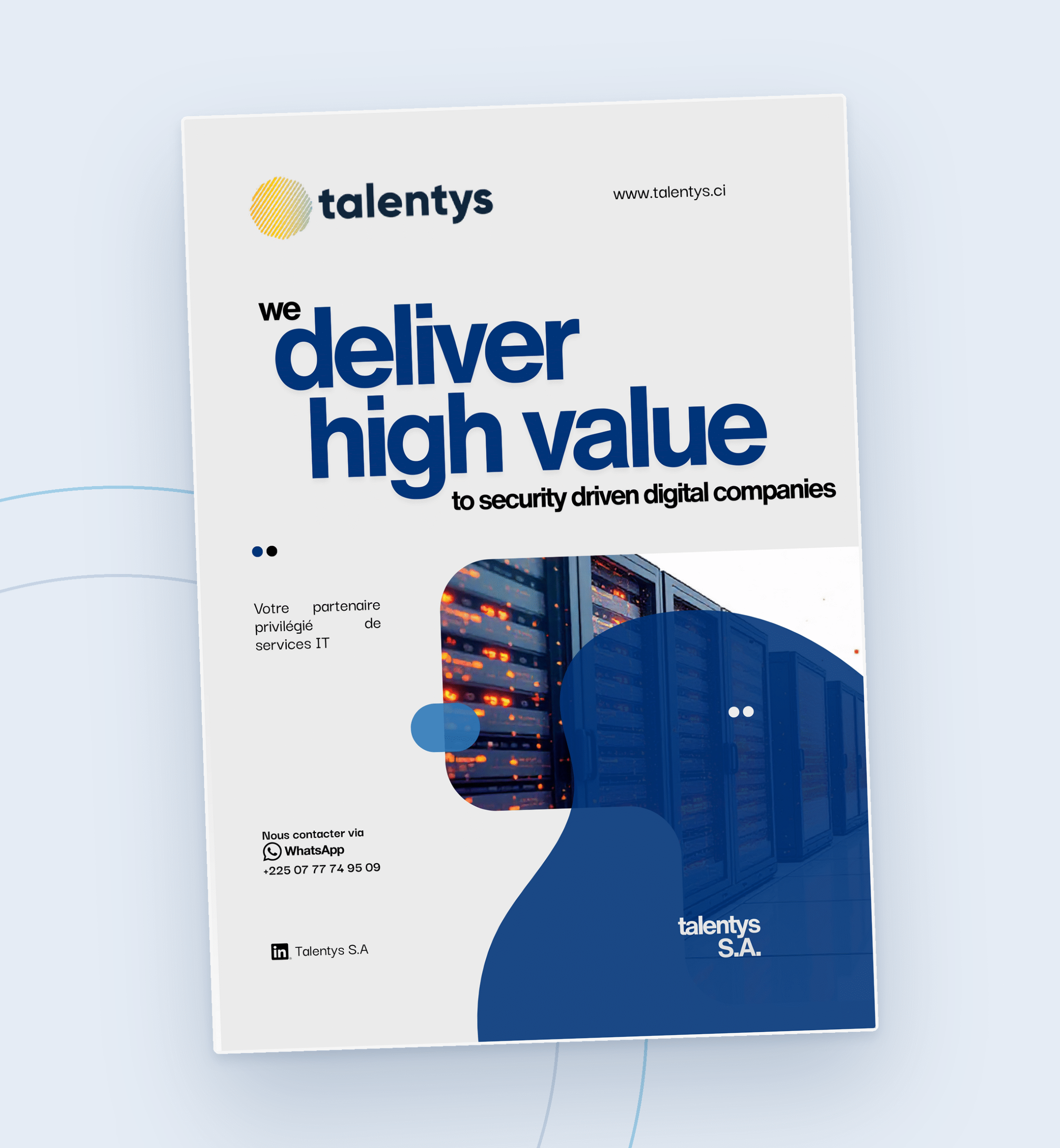 Couverture de la brochure corporate Talentys